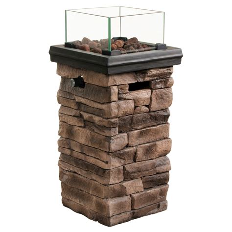 The columns tend to be slender and taller. Chisholm 22 Tall Square LP Fire Column - Natural Stone ...