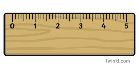 5 Inch Ruler Object Maths Mathematics Measurement Usa Ks1 Illustration