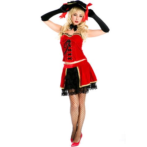 Adult Womens Sexy Royal Pirate Lady Costume Halloween Stage