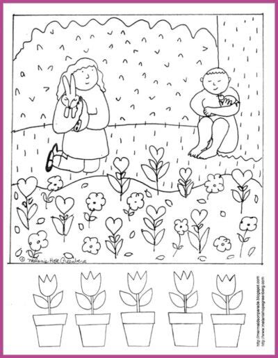 Download Spring Coloring Page and Rhyming Activity