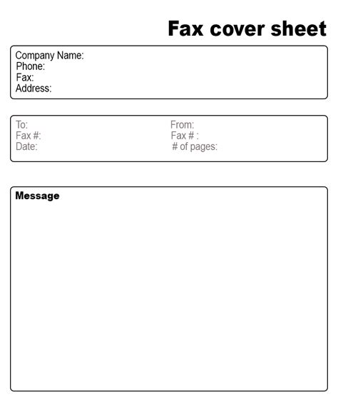 Basic Fax Cover Sheet Printable And Editable