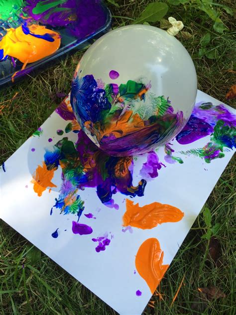 Mini Monets And Mommies Kids Balloon Paint Splatter Art Activity