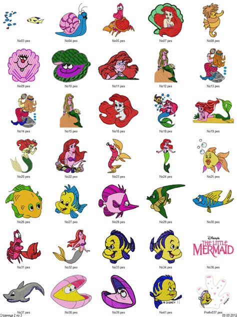 The Little Mermaid 85 Disney Embroidery Designs Free Machine