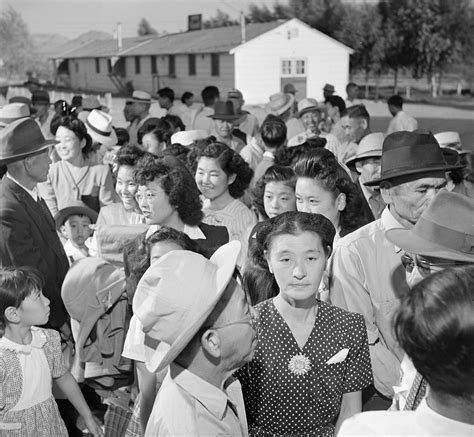 Photo Japanese Americans Awaiting Their Release From The Poston War