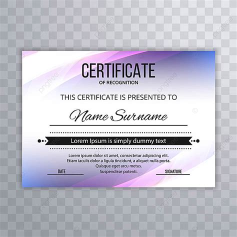 Certificate Premium Template Awards Diploma Colorful Wave Design