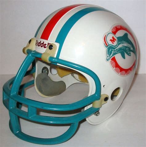 1980s Nfl Miami Dophins Football Helmet Riddell Size Large Authentic