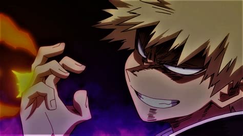 Wallpaper Boku No Hero Academia Katsuki Bakugou Fire Smiling