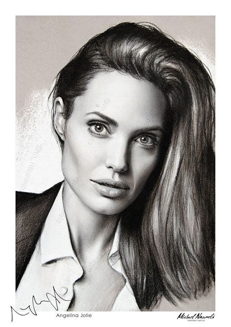 Angelina Jolie Art Print Of An Original Pencil Drawing Etsy