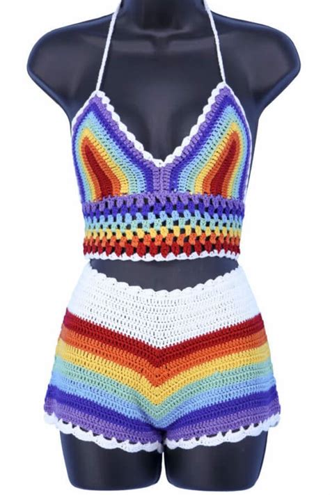 Crochet Rainbow Halter Top The Life Of The Party