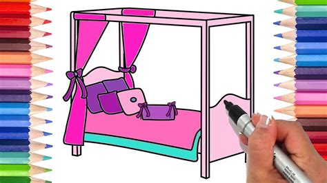 How To Draw A Canopy Bed Coloring Pages For Kids Learn To Draw