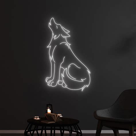 Wolf Howling Led Sign Howling Wolf Led Light Wolf Neon Etsy