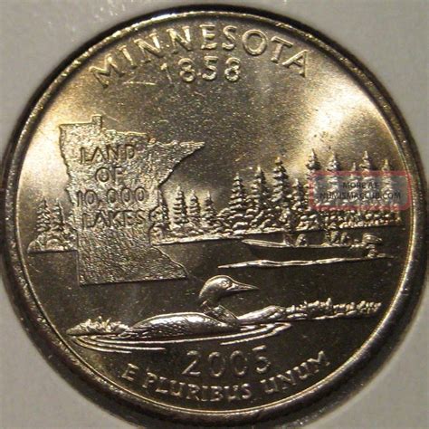 2005 P Minnesota State Quarter Ddr 017 Variety Double Die Reverse