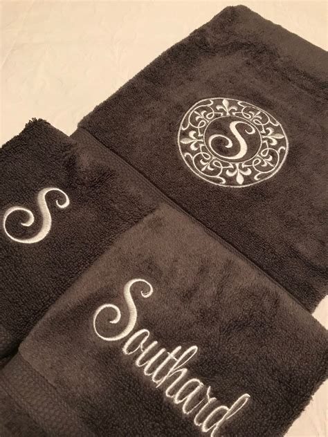 Monogrammed Towel Set Custom Home Decor Custom Bath Towel Etsy