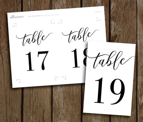 Printable Table Numbers 1 30 Instant Download Printable Etsy