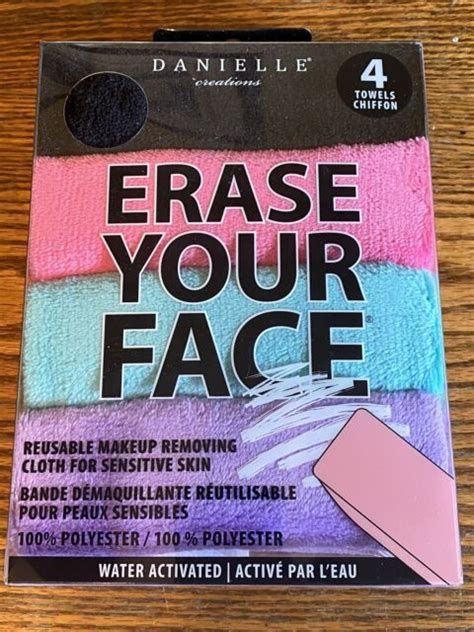 New Danielle Erase Your Face 4 Pack Reusable Makeup Removing Cloth Ebay