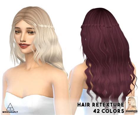 Miss Paraply Hair Retexture Alesso Firenze 42 Colors • Sims 4
