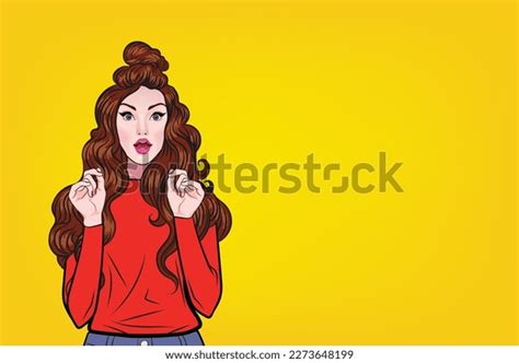 Shocked Beautiful Woman Gaping Mouth On Stock Vector Royalty Free