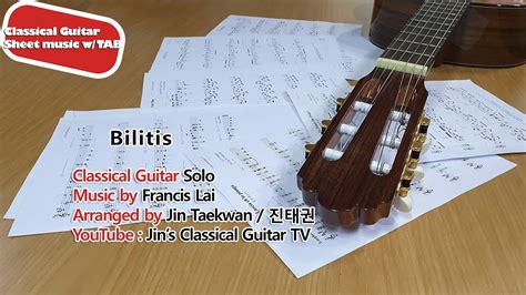 Bilitis Francis Lai Classical Guitar Sheet Music With Tab 클래식기타 악보 타브 진태권 Youtube