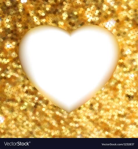 Gold Glitter Frame Heart Royalty Free Vector Image