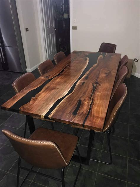 Live edge sycamore river bar top. Custom designed resin river table | Table, Dining table ...