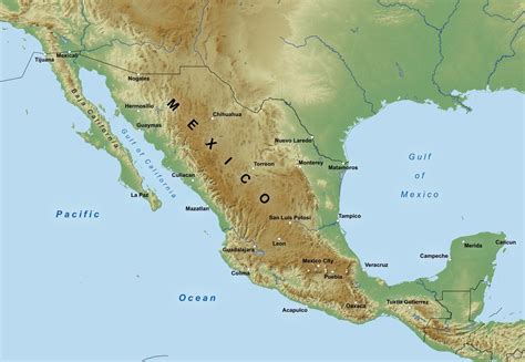 Mexico Physical Map Doodles Academy