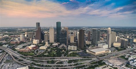 Houston Skyline At Sunset Positive Image