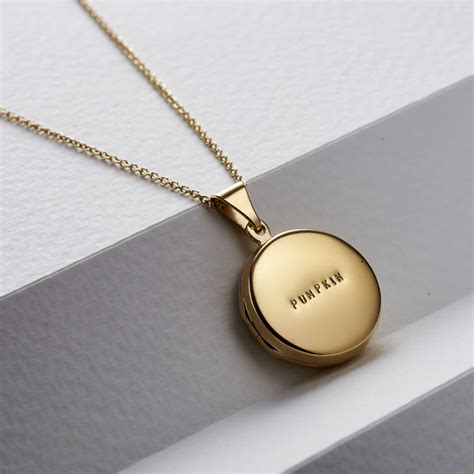 Personalised Small Round Locket Necklace By Posh Totty Designs In 2022