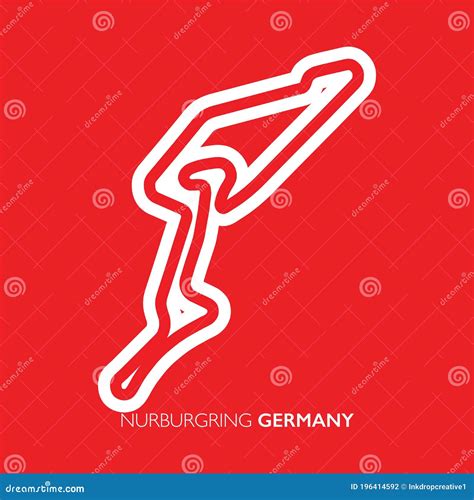 Nurburgring Circuit Germany Motorsport Race Track Vector Map Stock