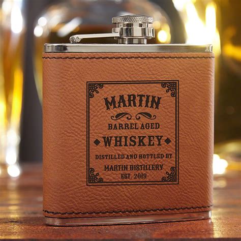 Stillhouse Saddle Brown Personalized Whiskey Flask