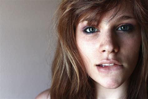 Model Redhead Freckles Glasses Closeup Biting Lip Blue Eyes Filter Photography Women Wallpaper