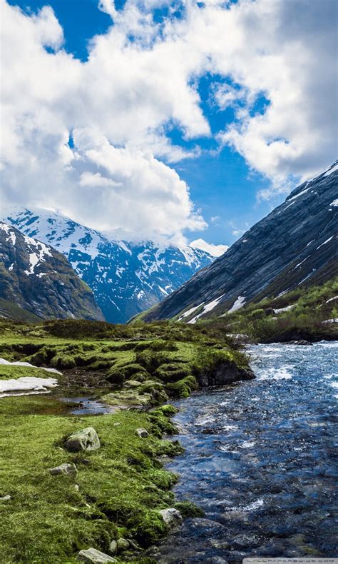 Mountain River In Norway Ultra Hd Desktop Background