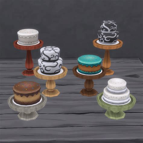 Wooden Cake Stands · Sims 4 Cc Objects