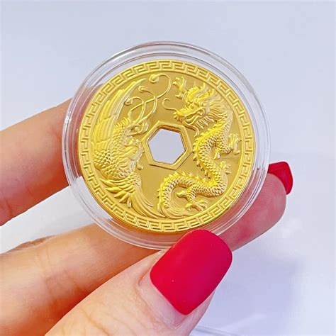 24k Gold Coin Dragon And Phoenix Znz Jewelry Affordagold