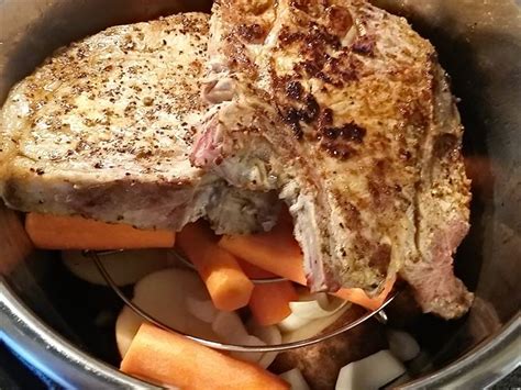 Sprinkle salt and pepper over pork; Low Sodium Pork Chops Carrots Smashed Potatoes N' Gravy Instant Pot - Tasty, Healthy Heart Recipes