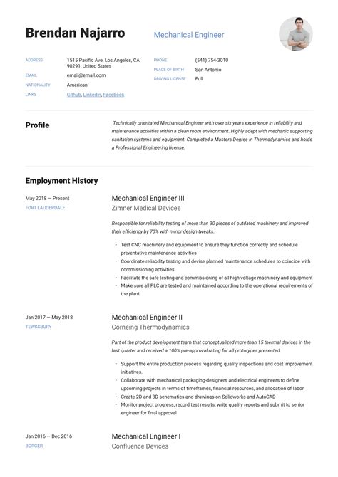 While embarking on your mechanical engineering career, you will need to use a standard mechanical engineer resume template to make your final resume stand out from the competition. Mechanical Engineer Resume Example | Mechanical engineer ...