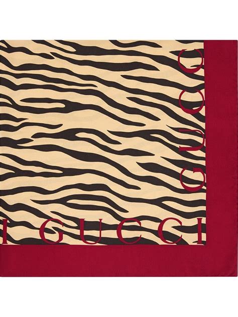 Gucci Silk Scarf With Tiger Print Lyst