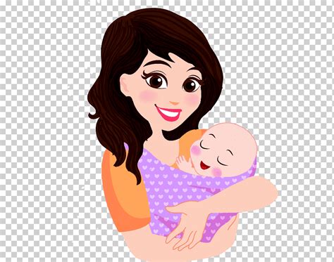 Mujer Con Bebé Ilustración Madre Infantil De Dibujos Animados Patrón