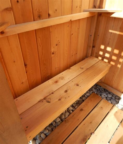Custom Cedar Shower Bench For Outdoor Shower Stonewood Products