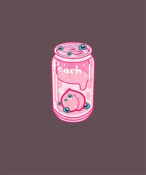Anime Aesthetic Peach Soft Drink Shirt Pastel Goth Clothes Digital Art By Do David