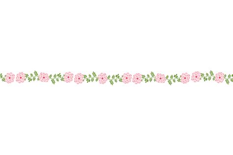 Pink Floral Border Clipart Cute Flower Divider Edging 96316