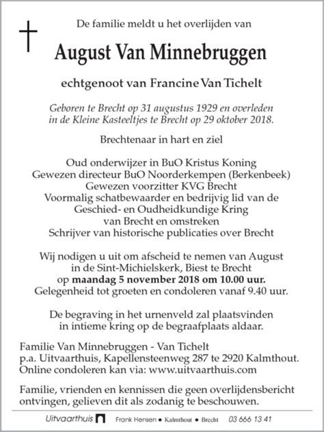 August Van Minnebruggen 29 10 2018 Inmemoriam