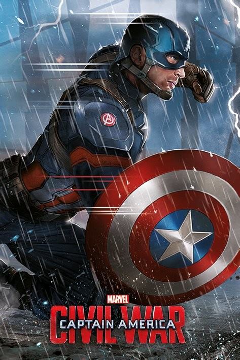 朗 Capitán América Civil War Captain America Póster Lámina Compra