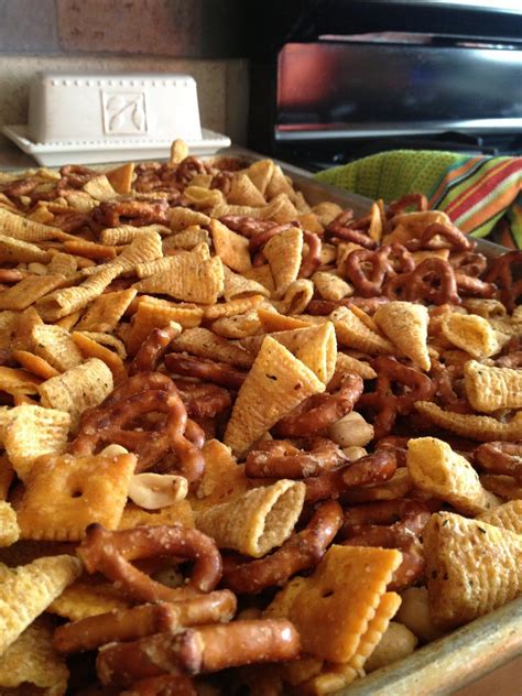 Snack bugles recipe oriental snack mix is made with corn chex cereal, bugles original corn snacks, chow mein noodles, wasabi peas, salted peanuts, pretzel sticks, chow mein oriental seasoning mix, butter, soy sauce, and garlic powder. Pin on Food