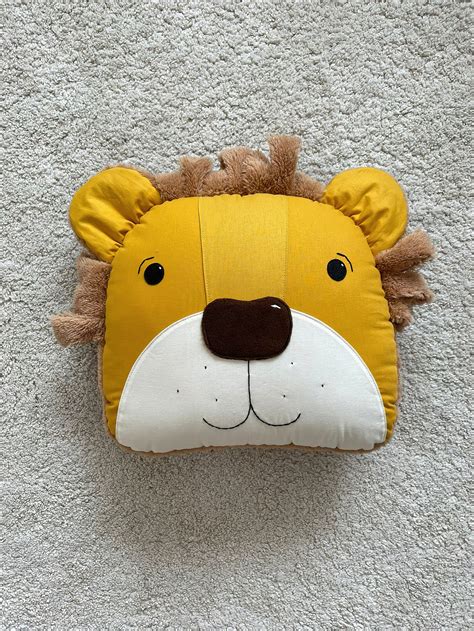 Lion Pillowlion Throw Soft Pillowlion Pillow Flower Puffy Etsy