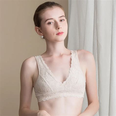 silk ring free thin bra sexy lace girl underwear 100 silk sports bra in bras from underwear