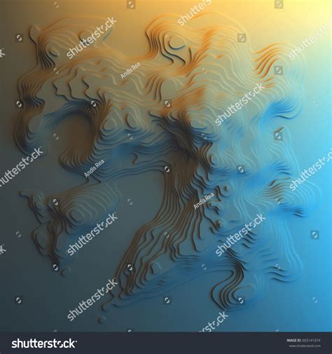 3d Topographic Map Background Concept Topo Stock Illustration 603141074