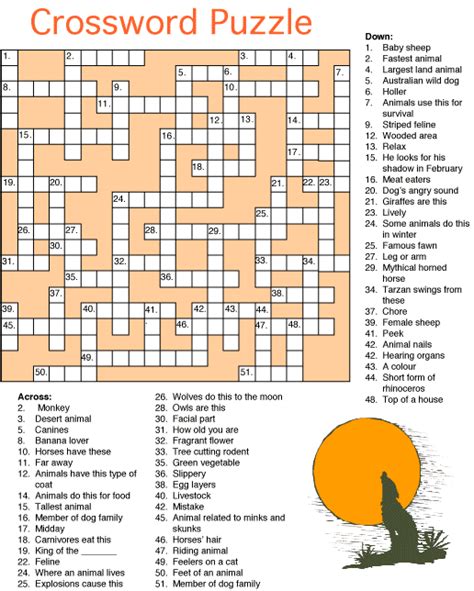 And after this, here is the very first impression: Animal Crossword Puzzle | Cool Stuff | Pinterest | Word games and Word search