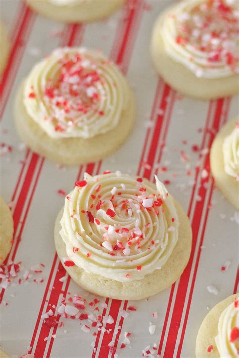 Mini Peppermint Sugar Cookies With Peppermint Frosting Cake By Courtney
