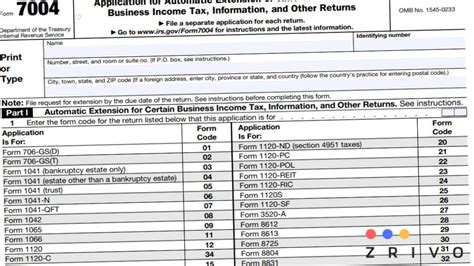 7004 Form 2024 Irs Forms Zrivo