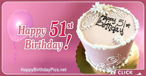 Happy 51st Birthday With White Embroidery Birthday Wishes
